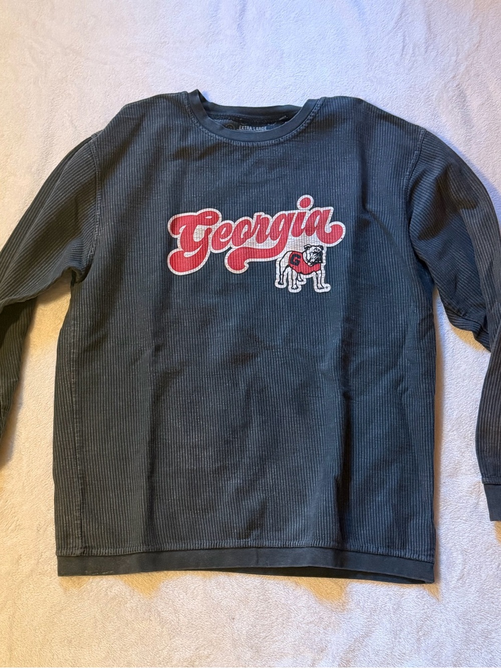 Georgia Script Black Long-Sleeve Crewneck Sweatshirt